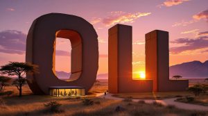 Giant letters with sunset view